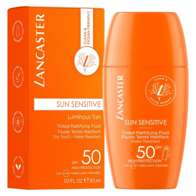 Lancaster SUN SENSITIVE TINTED MATTIFYING FLUID SPF 50 2 Lancaster SUN SENSITIVE TINTED MATTIFYING FLUID SPF 50 - immagine 2